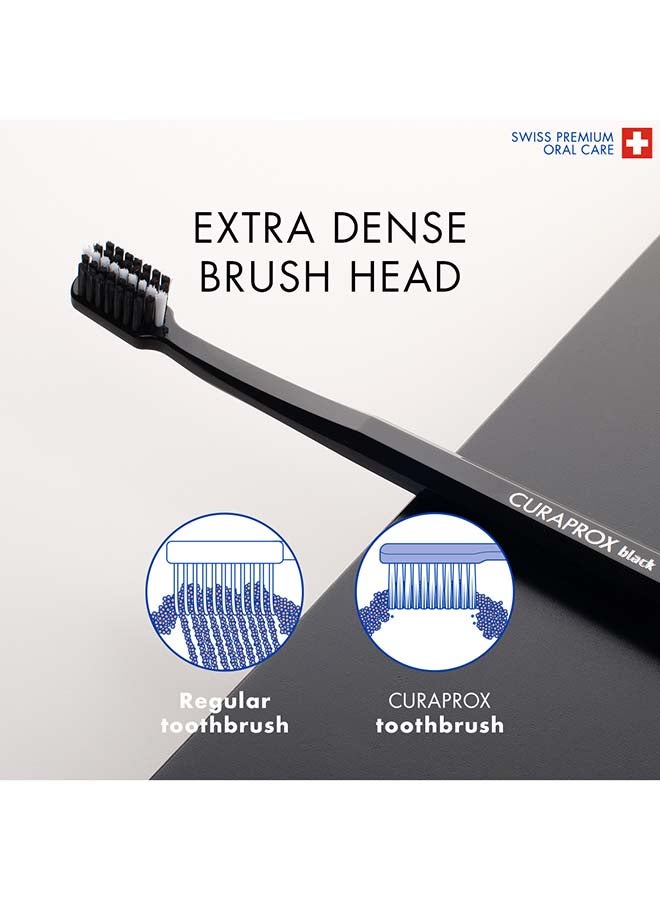 CURAPROX Black Is White Ultra-Soft Toothbrushes - Pack Of 2 I Gentle Cleaning For Brighter Teeth & Gums I Ideal For Plaque Removal I Black And White - Image 3
